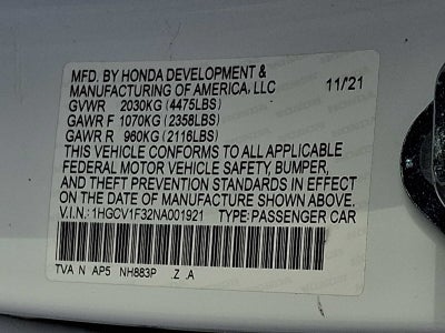 2022 Honda Accord Sport 1.5T CVT