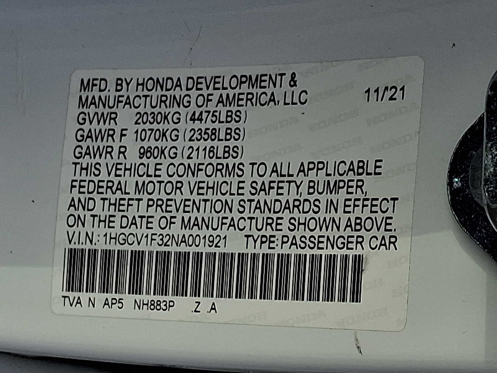 2022 Honda Accord Sport 1.5T CVT