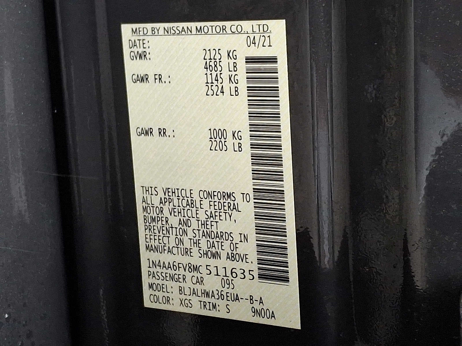 2021 Nissan Maxima Platinum 3.5L