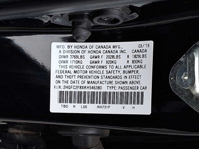 2019 Honda Civic Sport CVT