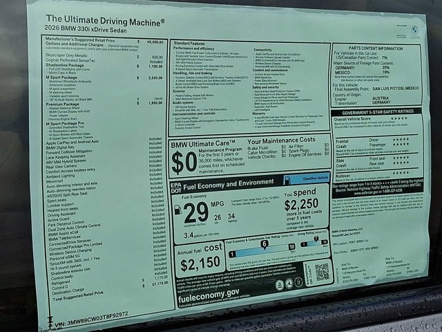 2026 BMW 3 Series 330i NA xDrive Sedan