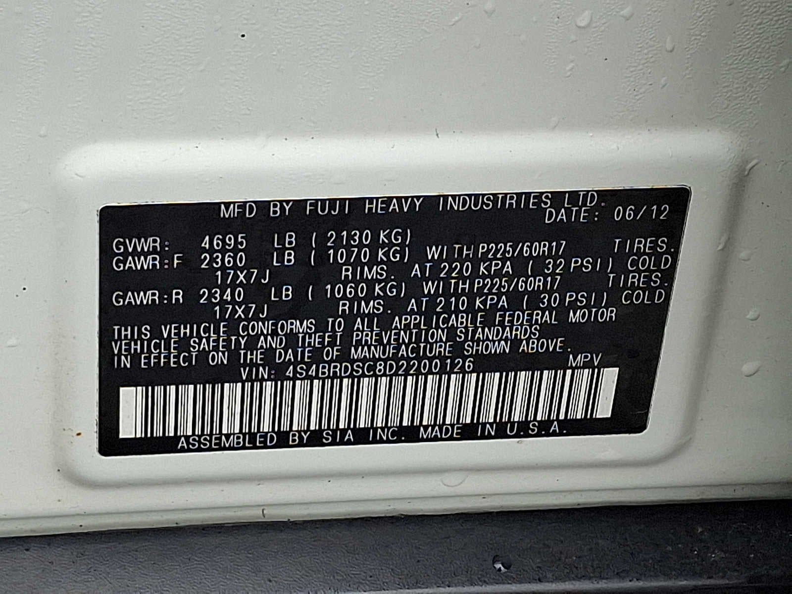 2013 Subaru Outback 4dr Wgn H6 Auto 3.6R Limited