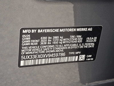 2027 BMW X6 xDrive40i Sports Activity Coupe