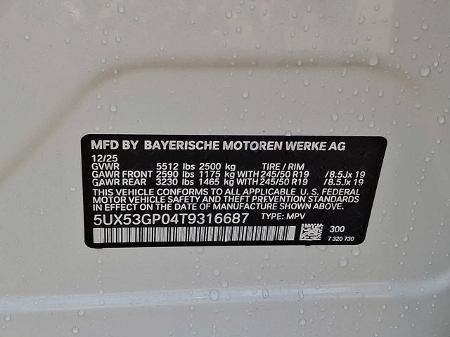 2026 BMW X3 30 xDrive Sports Activity Vehicle