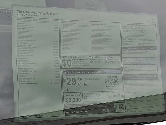 2025 BMW X3 30 xDrive Sports Activity Vehicle