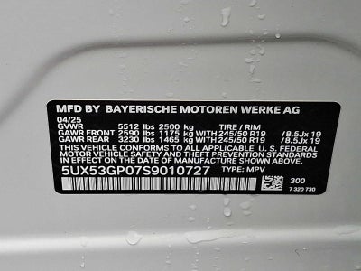 2025 BMW X3 30 xDrive Sports Activity Vehicle