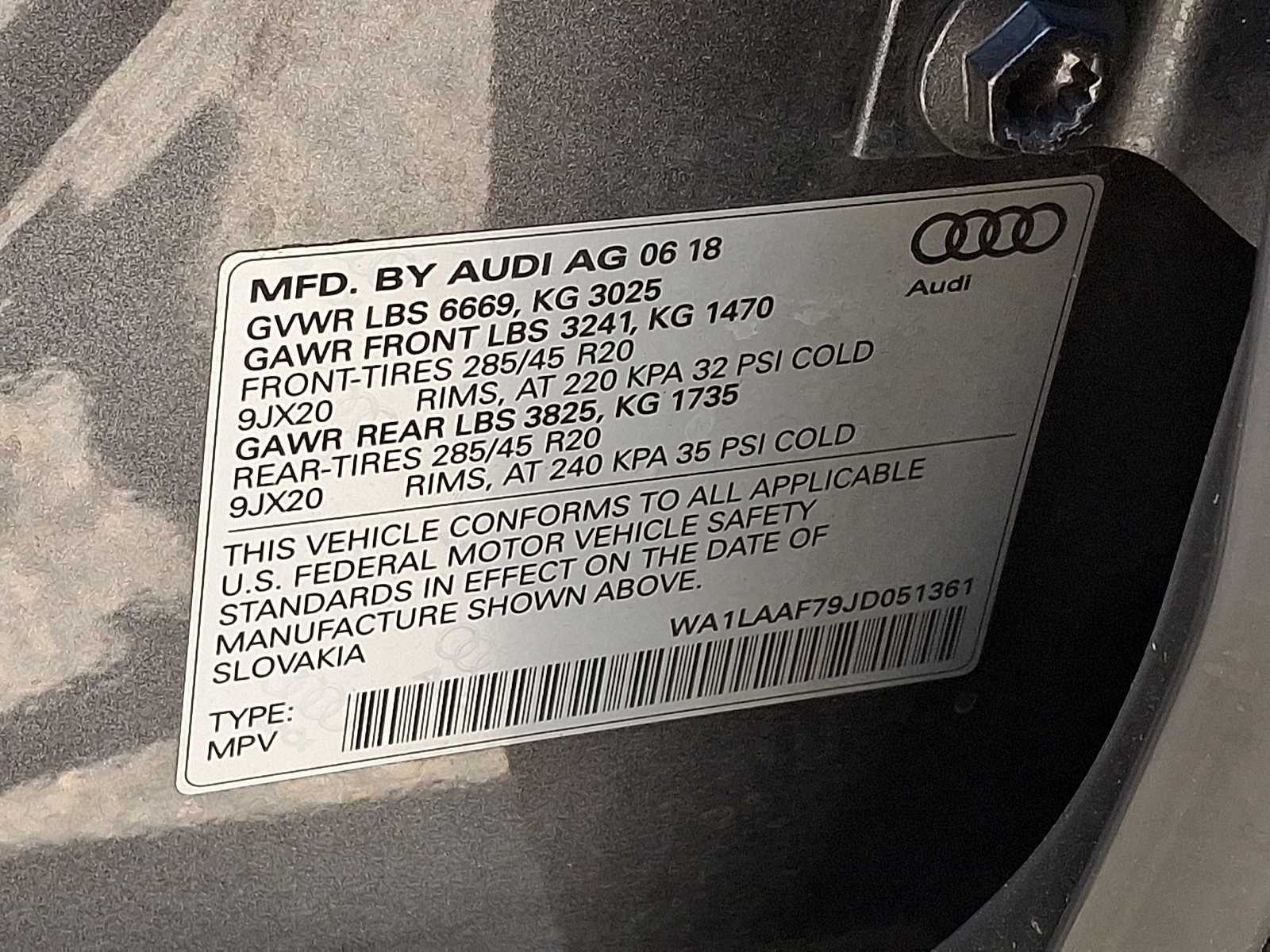 2018 Audi Q7 3.0 TFSI Premium Plus
