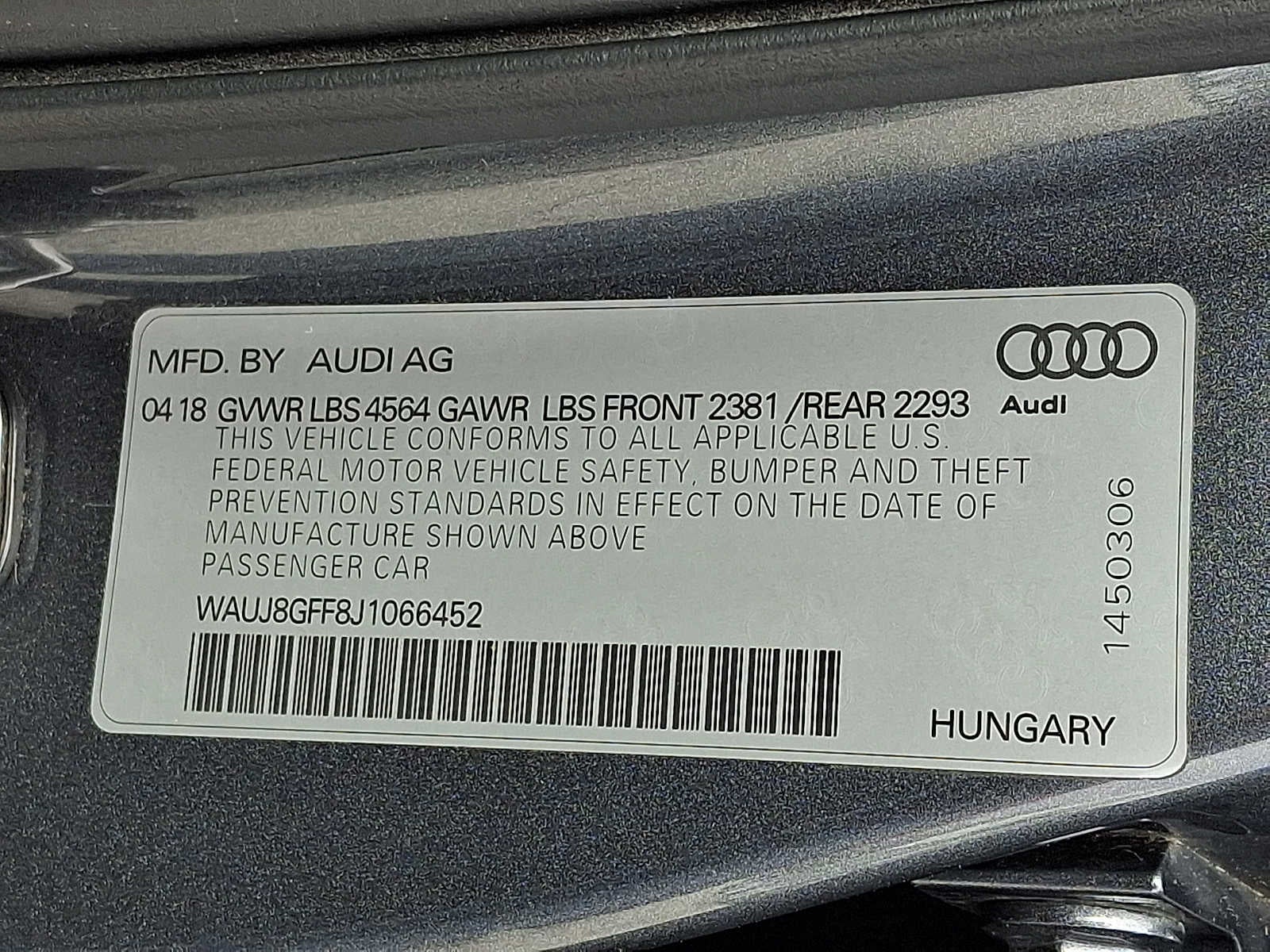 2018 Audi A3 2.0 TFSI Premium Plus quattro AWD
