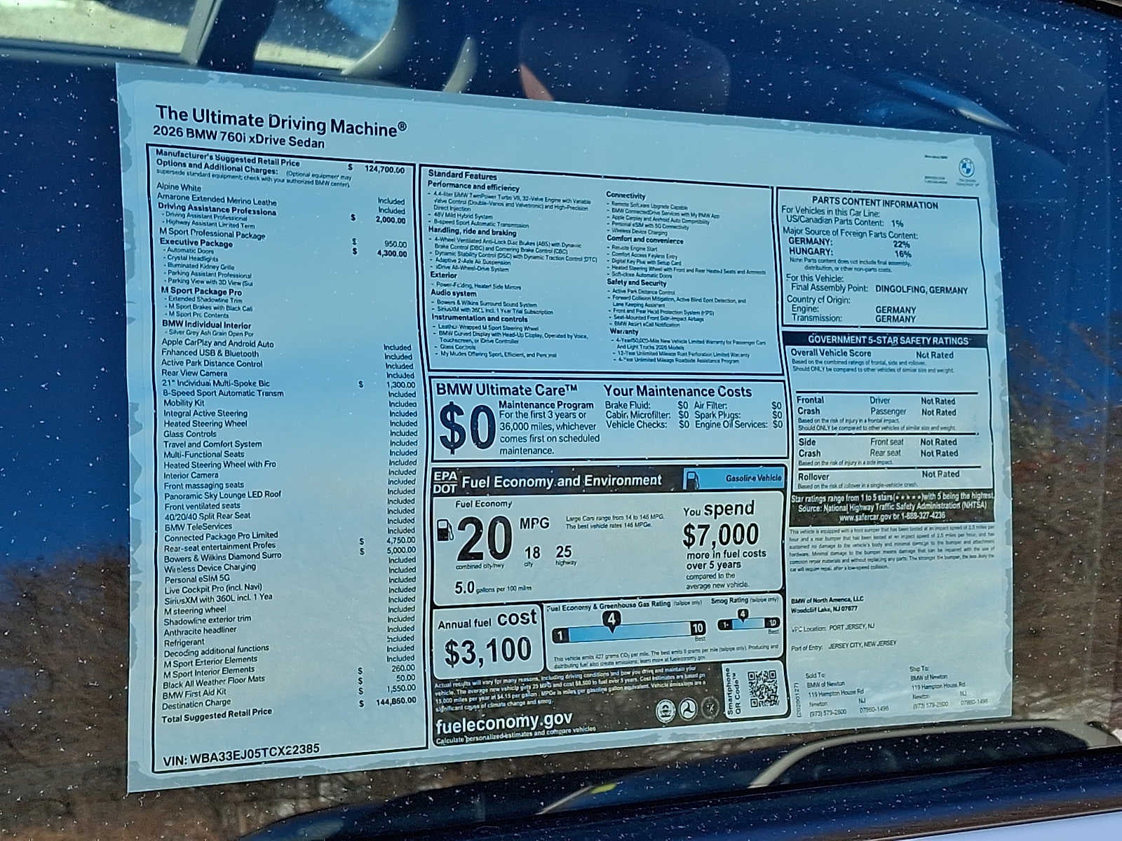 2026 BMW 7 Series 760i xDrive Sedan