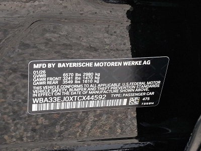 2026 BMW 7 Series 760i xDrive Sedan