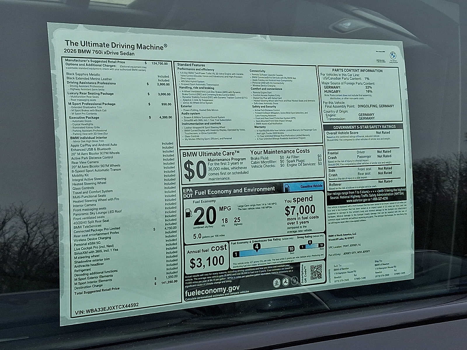 2026 BMW 7 Series 760i xDrive Sedan