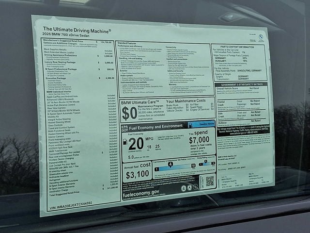 2026 BMW 7 Series 760i xDrive Sedan