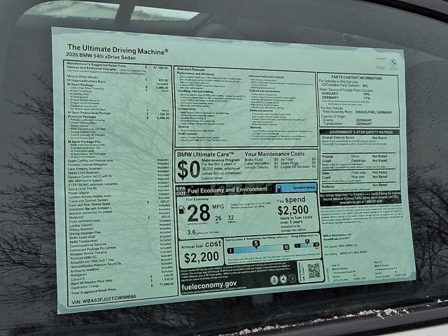 2026 BMW 5 Series 540i xDrive Sedan