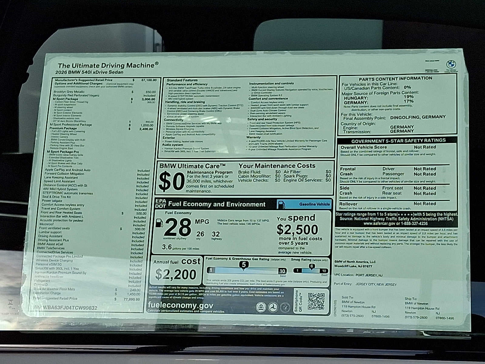 2026 BMW 5 Series 540i xDrive Sedan