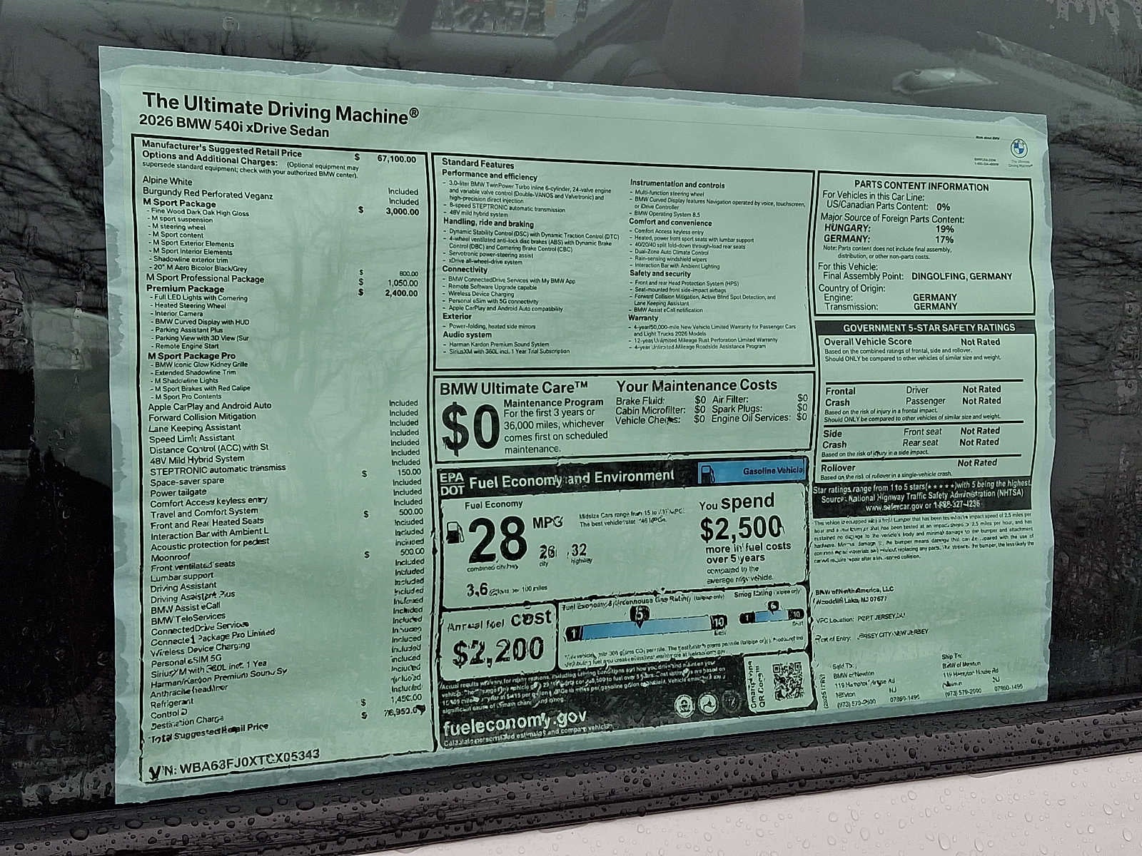 2026 BMW 5 Series 540i xDrive Sedan