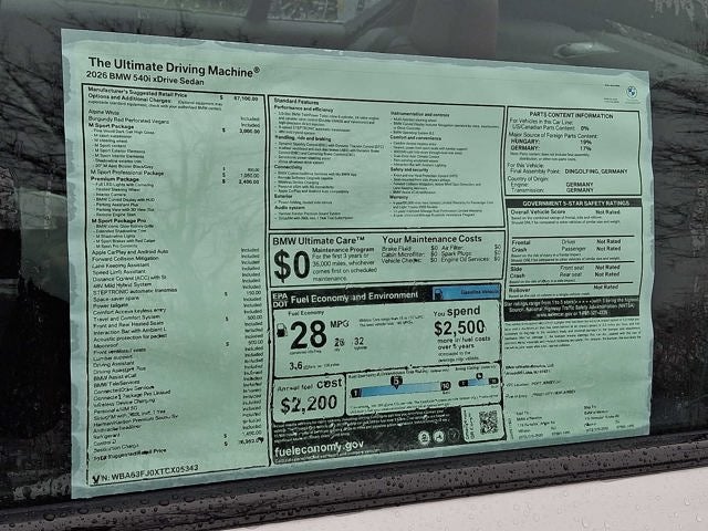 2026 BMW 5 Series 540i xDrive Sedan