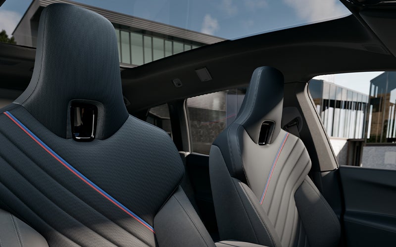 Interior seats and upholstery of the BMW iX M70. | BMW of Newton in Newton NJ